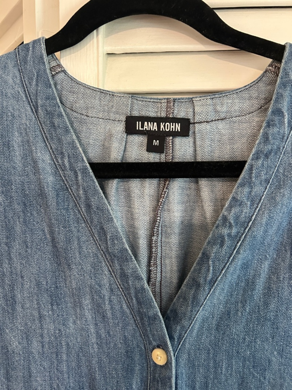 Ilana Kohn Light Blue Denim Short-Sleeve Jumpsuit - Picture 2 of 3